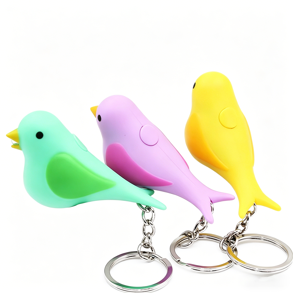 Colorful Bird LED Light Up Keychain