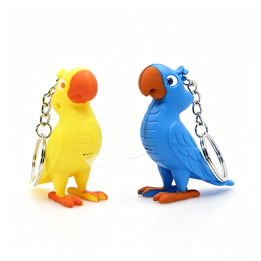 Colorful Parrot Light & Sound Keychain