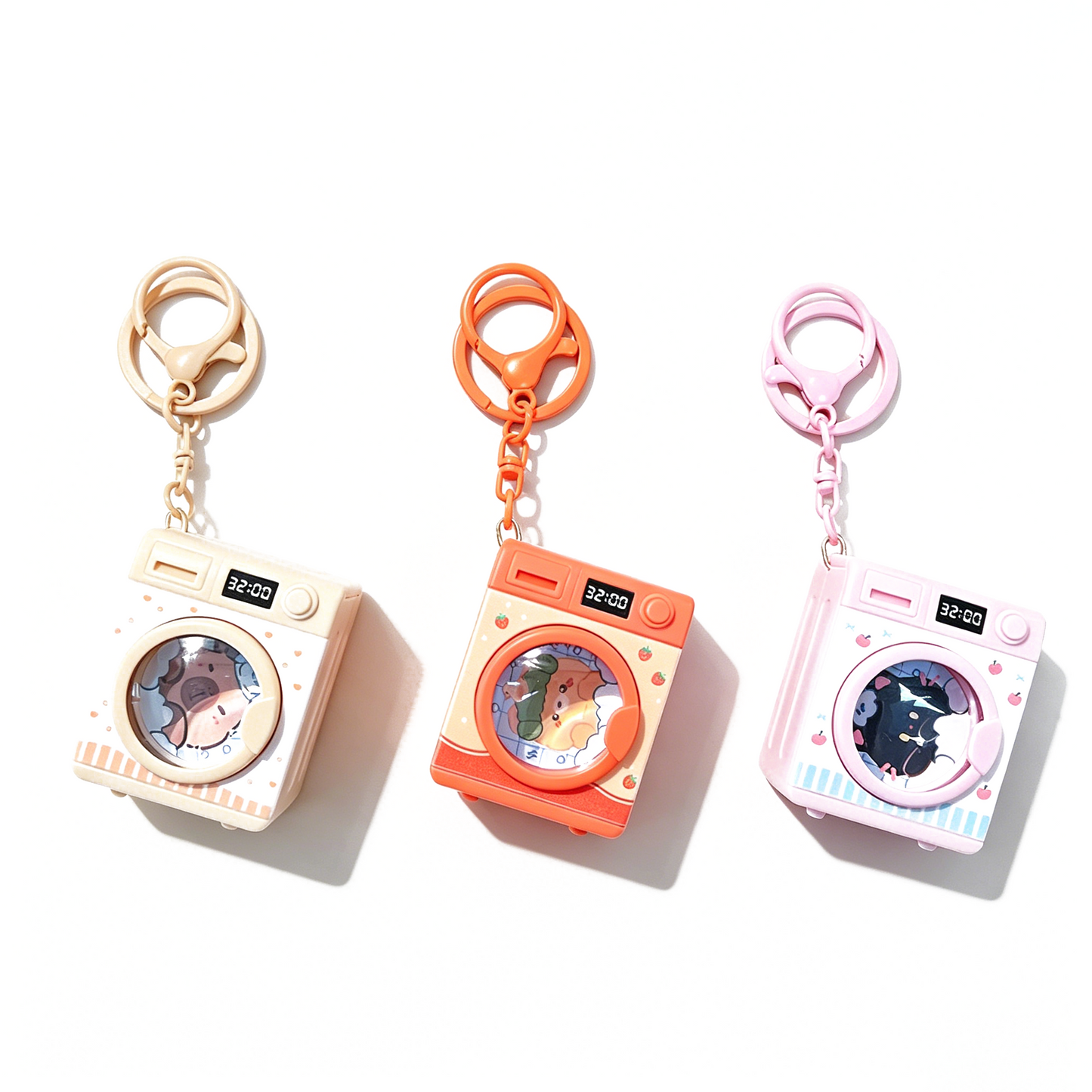 Cute Pet Printed Washing Machine Light & Sound Keychain