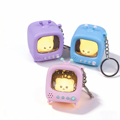 Star Glowing Kitten TV Keychain