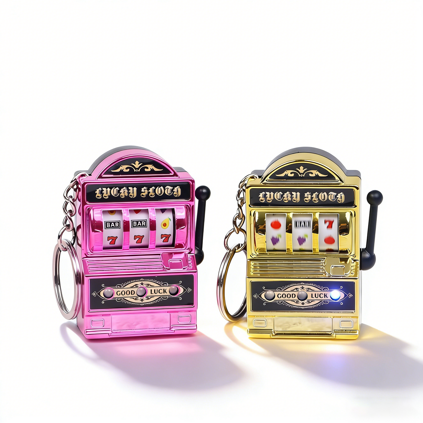 Flashing Mini Slot Machine Keychain