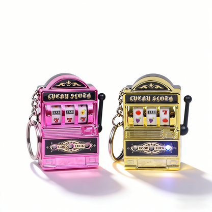Flashing Mini Slot Machine Keychain