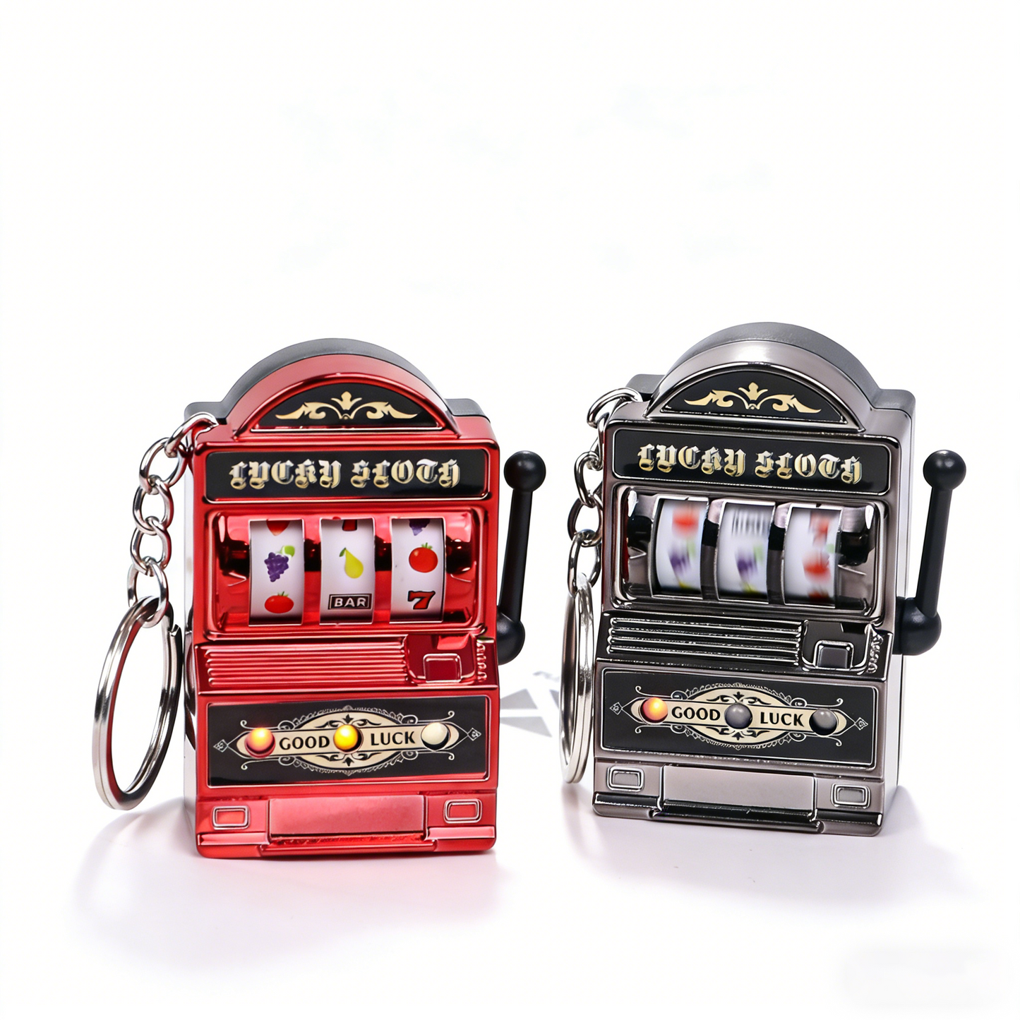 Flashing Mini Slot Machine Keychain