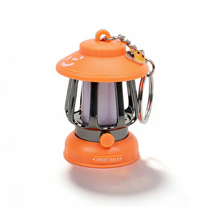 Electroplated Vintage Light-Up Mini Oil Lamp Keychain