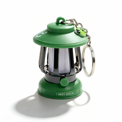 Electroplated Vintage Light-Up Mini Oil Lamp Keychain