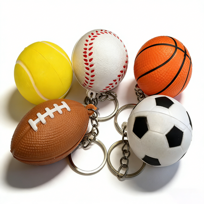 Sports Ball Stress Relief Keychain