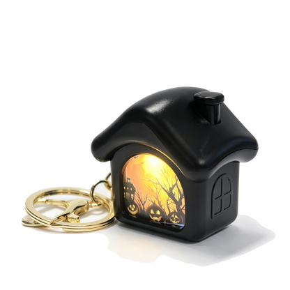 Halloween Glow House Keychain