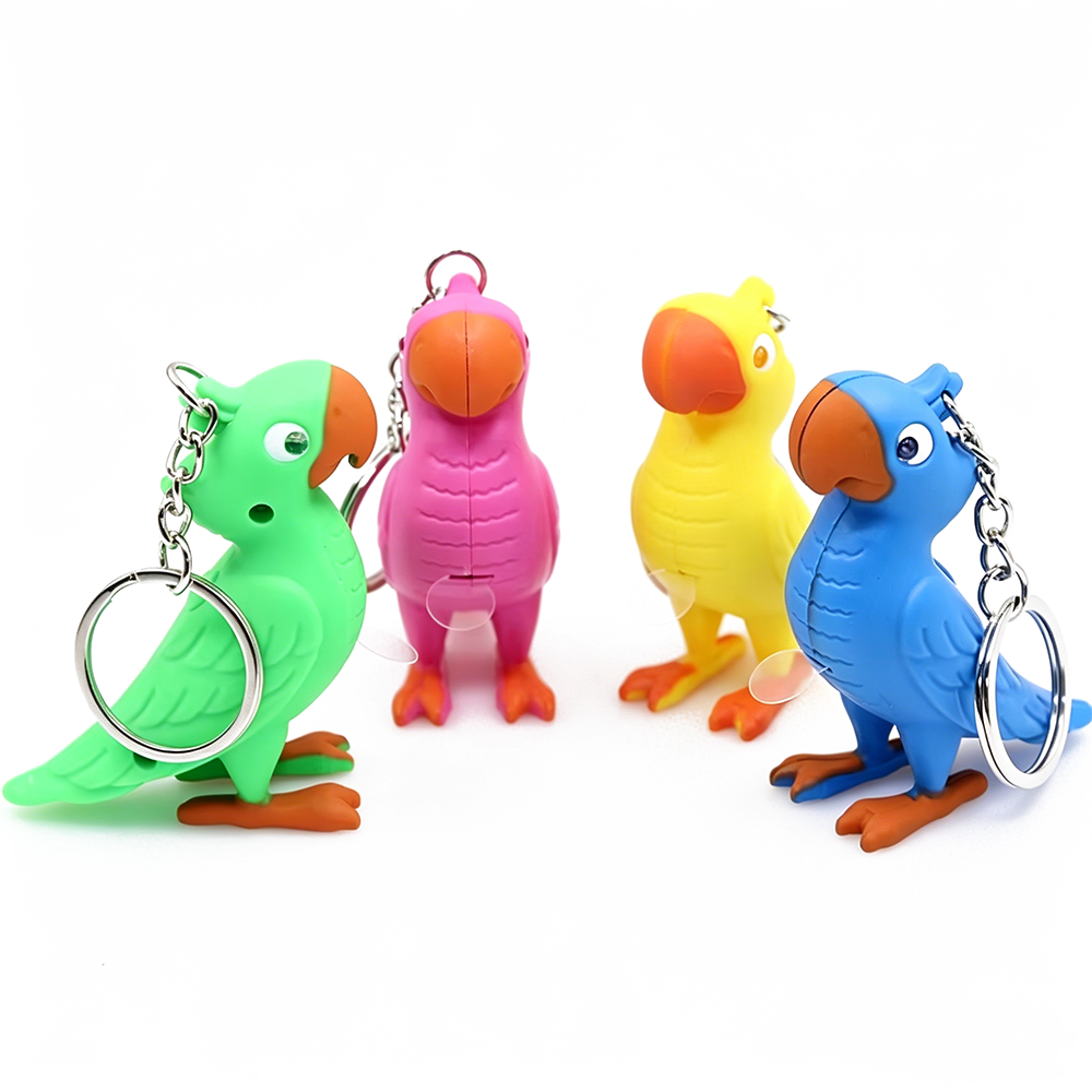 Colorful Bird LED Light Up Keychain