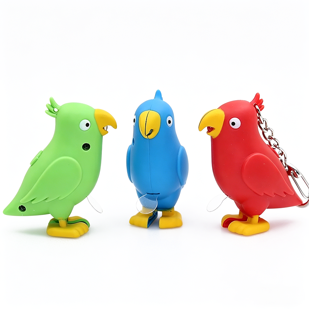 Colorful Bird LED Light Up Keychain