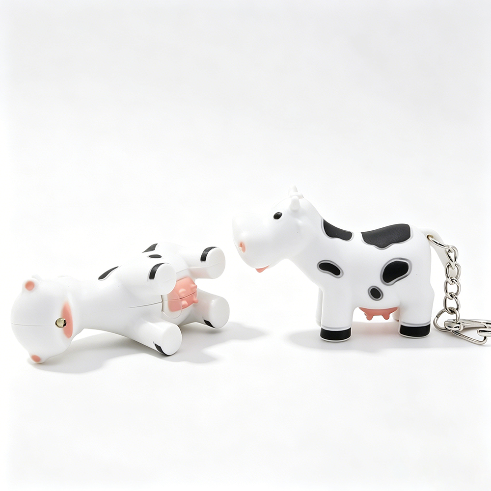 Farm Cow Light Up Keychain