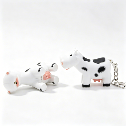 Farm Cow Light Up Keychain