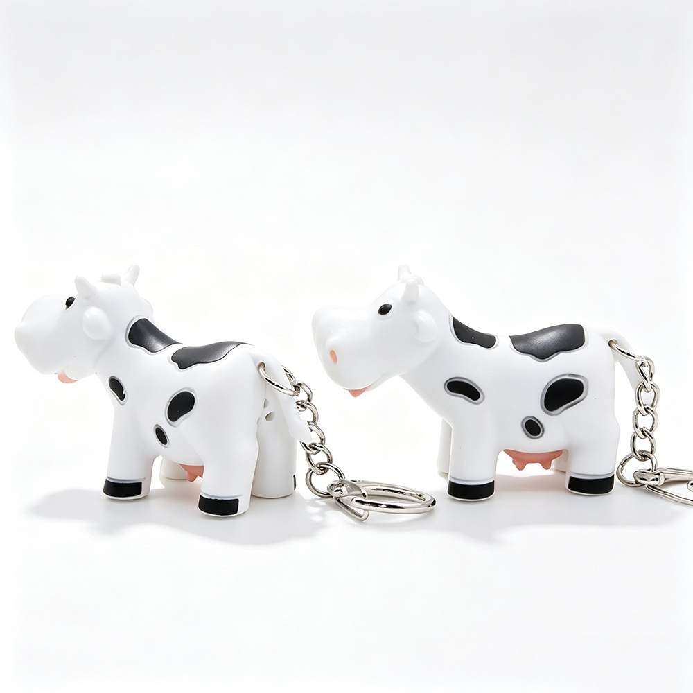 Farm Cow Light Up Keychain
