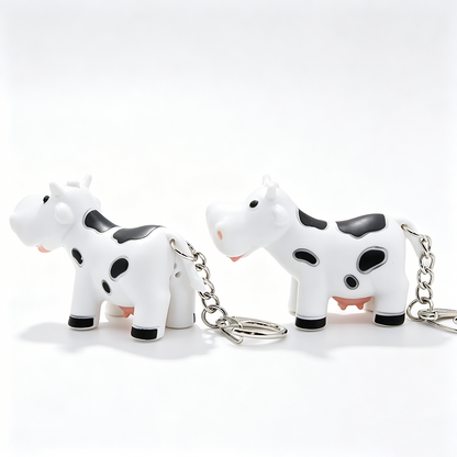Farm Cow Light Up Keychain