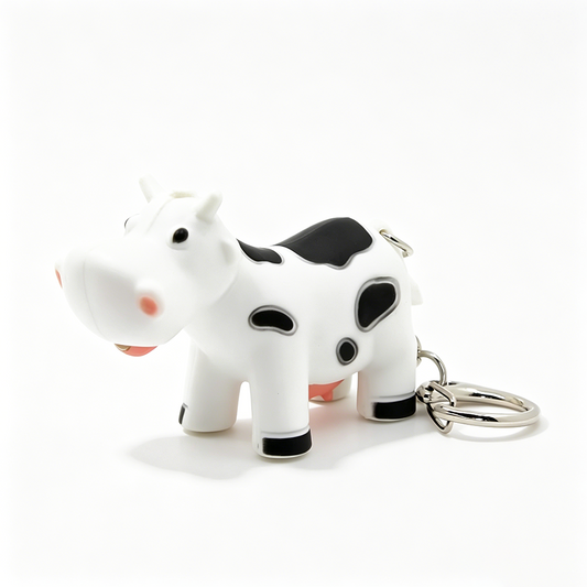 Farm Cow Light Up Keychain
