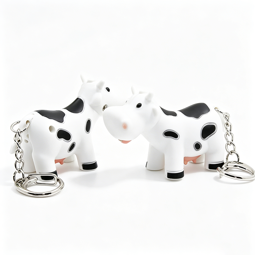 Farm Cow Light Up Keychain
