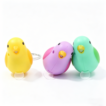 Colorful Light & Sound Bird Keychain