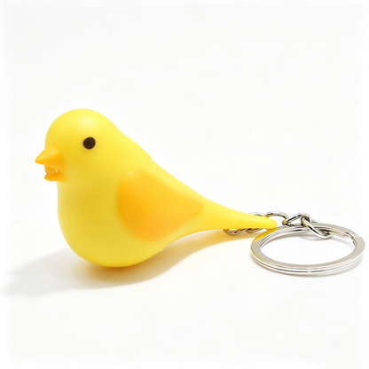Colorful Light & Sound Bird Keychain
