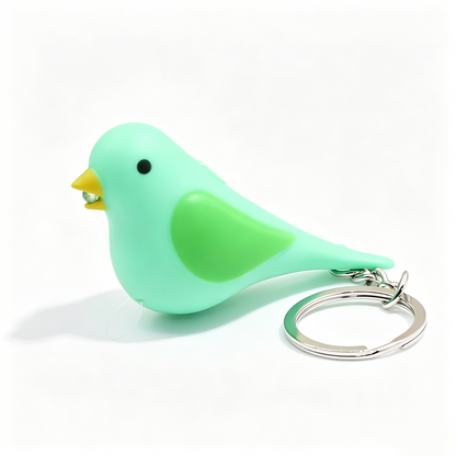 Colorful Light & Sound Bird Keychain