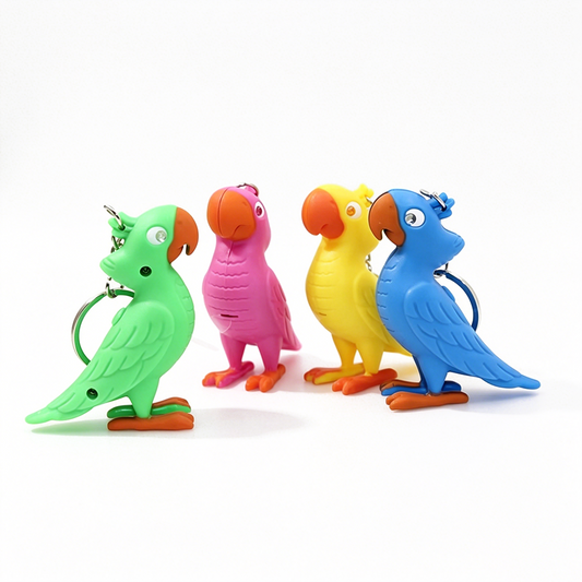 Colorful Parrot Light & Sound Keychain