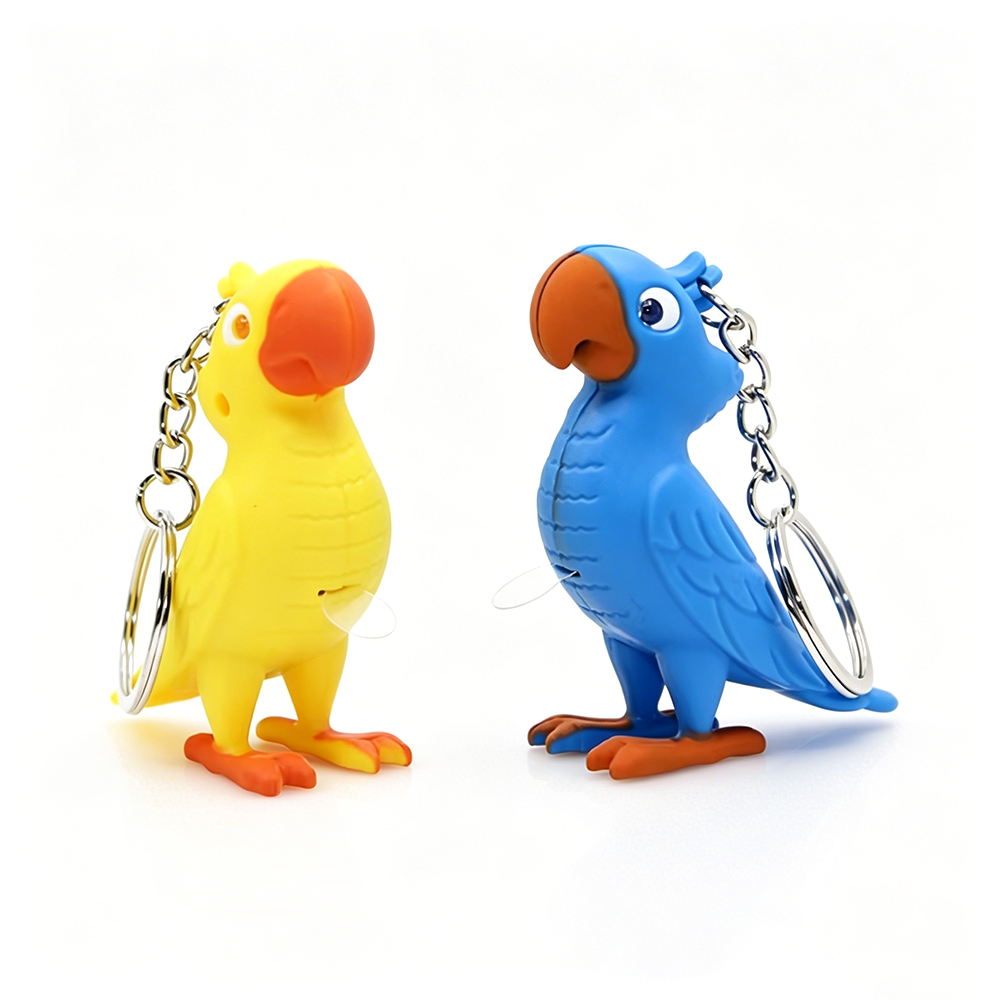 Colorful Parrot Light & Sound Keychain