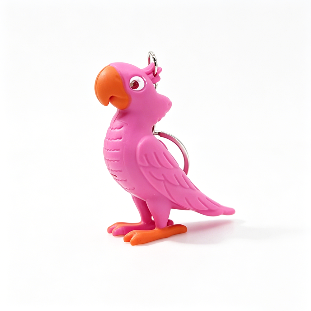 Colorful Parrot Light & Sound Keychain