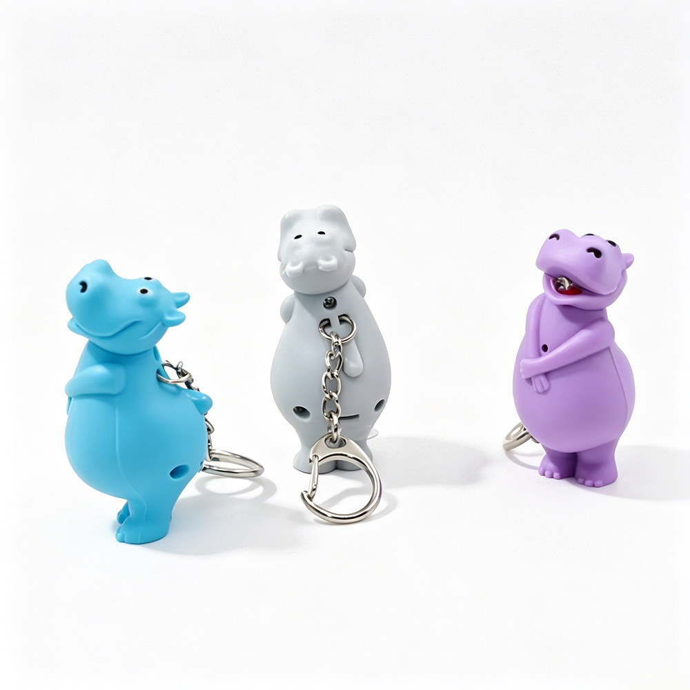 Cartoon Hippo LED Keychain