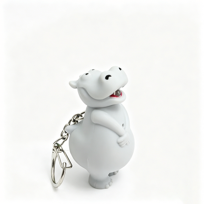 Cartoon Hippo LED Keychain