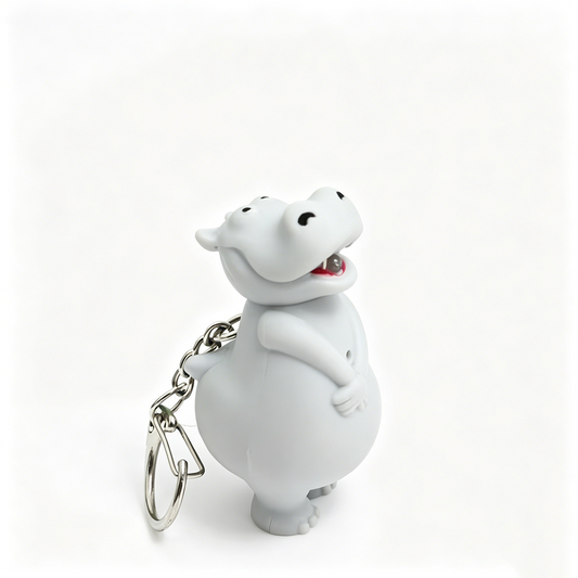Cartoon Hippo LED Keychain