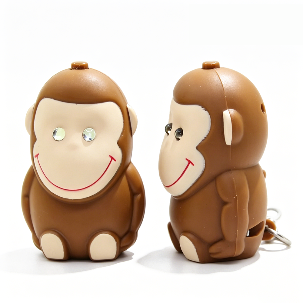 Big Face Monkey LED Keychain