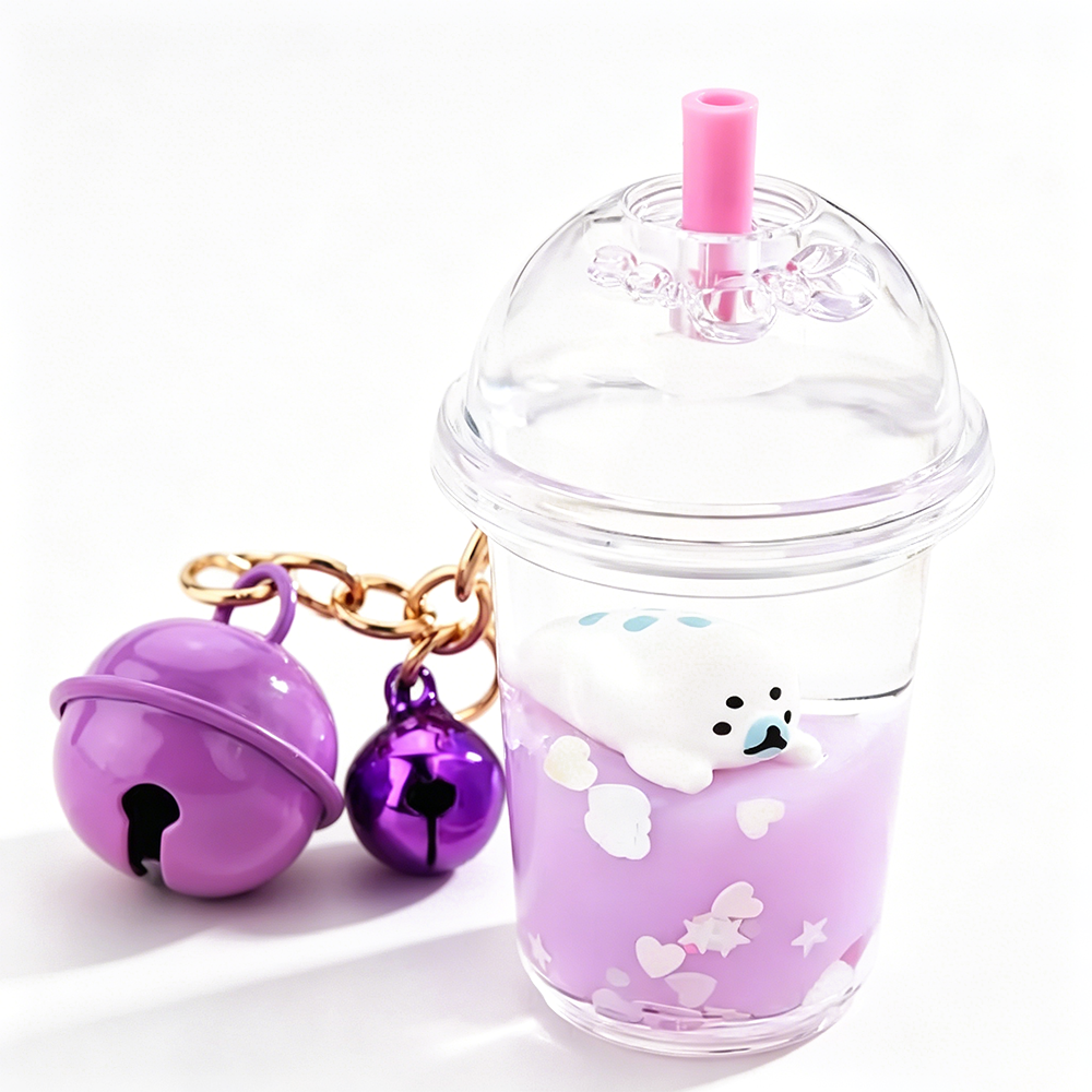Acrylic Fish for Marine Animal Cartoon Quicksand Keychain Quick Desk Accessories Bag Pendant