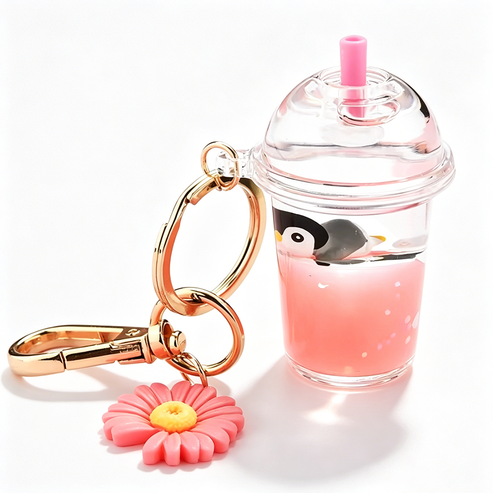 Acrylic Fish for Marine Animal Cartoon Quicksand Keychain Quick Desk Accessories Bag Pendant