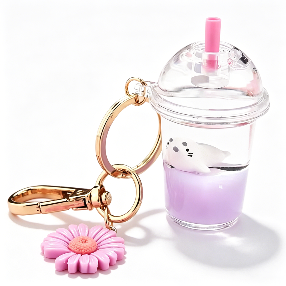 Acrylic Fish for Marine Animal Cartoon Quicksand Keychain Quick Desk Accessories Bag Pendant