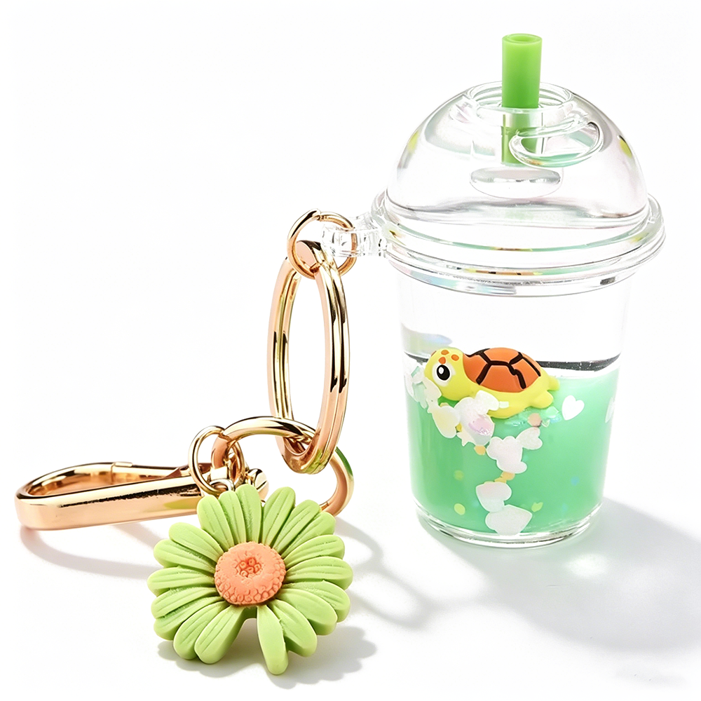 Acrylic Fish for Marine Animal Cartoon Quicksand Keychain Quick Desk Accessories Bag Pendant