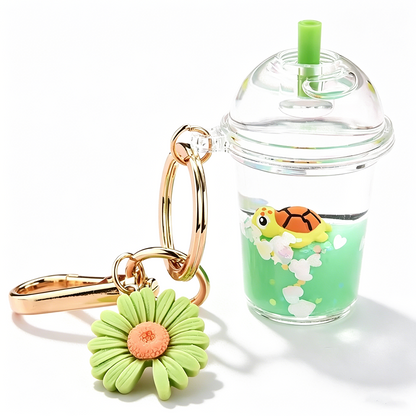 Acrylic Fish for Marine Animal Cartoon Quicksand Keychain Quick Desk Accessories Bag Pendant