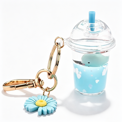 Acrylic Fish for Marine Animal Cartoon Quicksand Keychain Quick Desk Accessories Bag Pendant