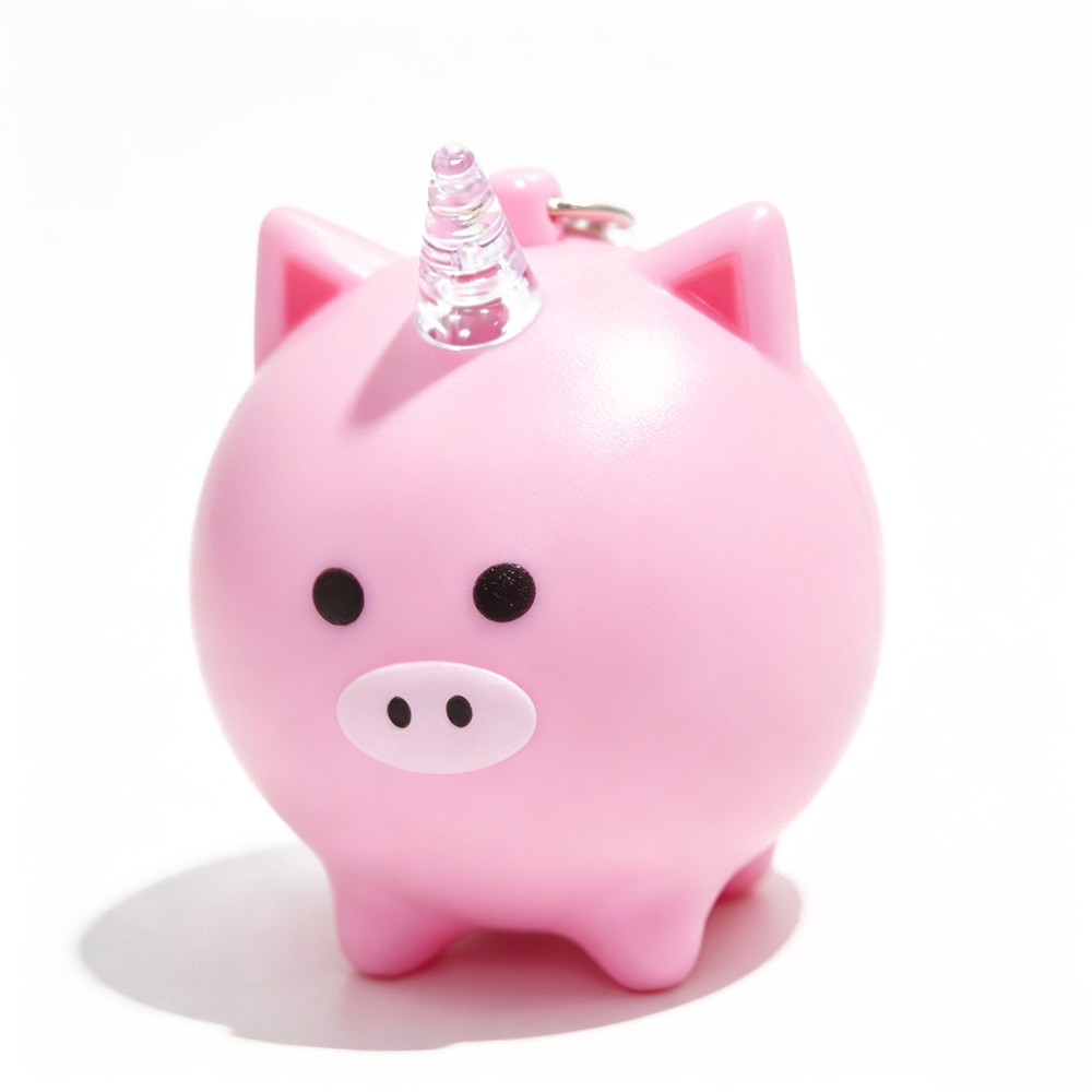 Glowing Unicorn Pig Keychain