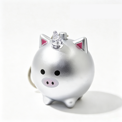 Glowing Unicorn Pig Keychain