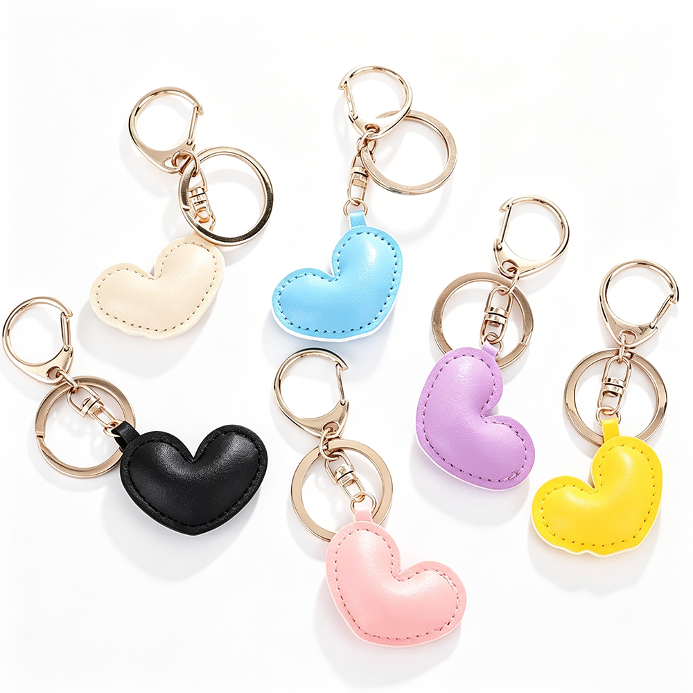 PU Leather Heart Keychain