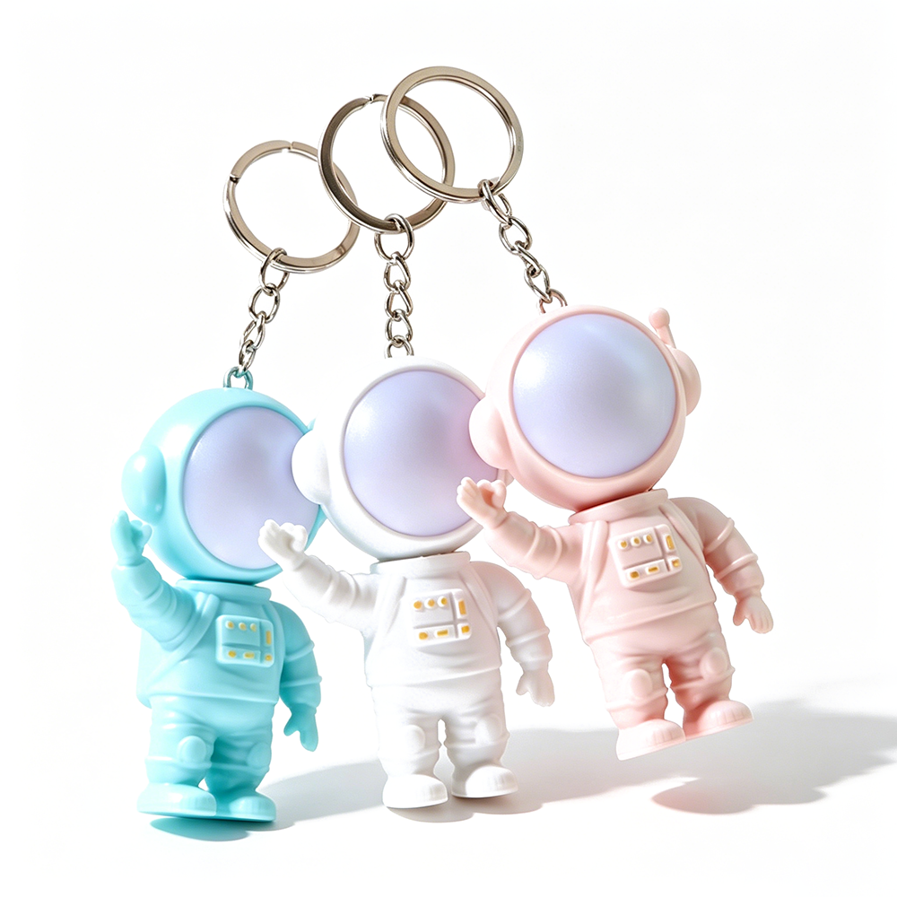 Colorful Astronaut Night Light Keychain