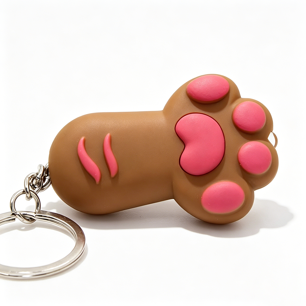 Cat Paw LED Sound Keychain