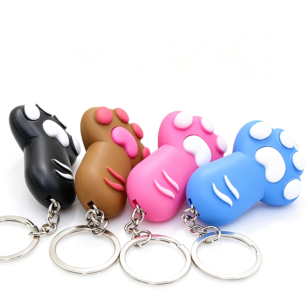 Cat Paw LED Sound Keychain