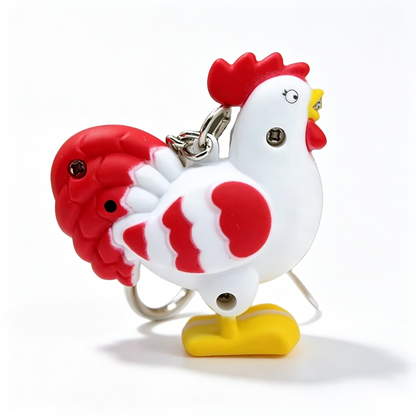Rooster LED Plastic Keychain