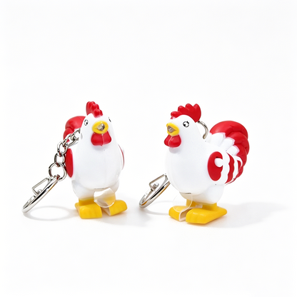 Rooster LED Plastic Keychain