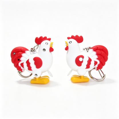 Rooster LED Plastic Keychain
