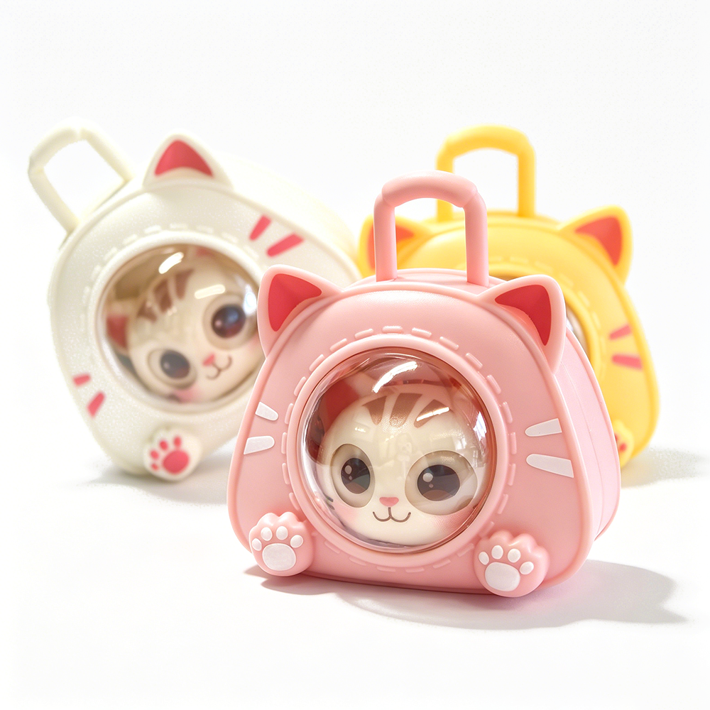 Eye-changing cat sound keychain