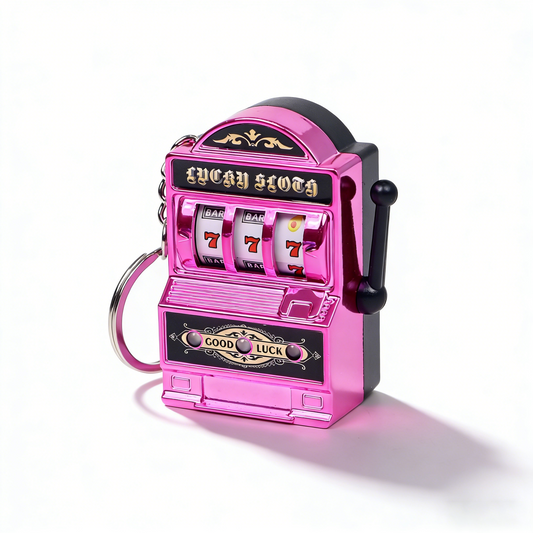 Flashing Mini Slot Machine Keychain