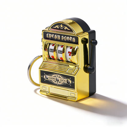 Flashing Mini Slot Machine Keychain