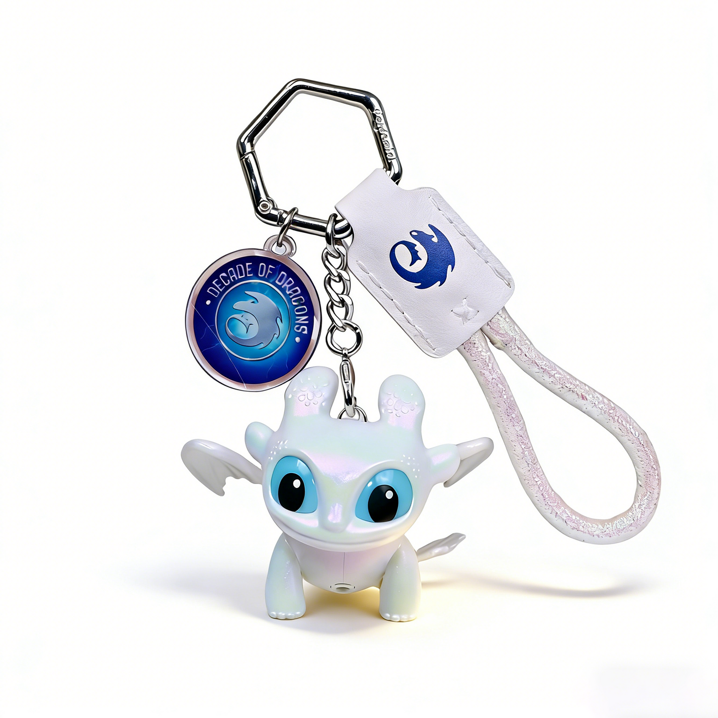 Officially Licensed How to Train Your Dragon Light Fury Keychain with Movable Wings