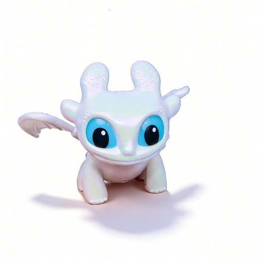 Officially Licensed How to Train Your Dragon Light Fury Keychain with Movable Wings