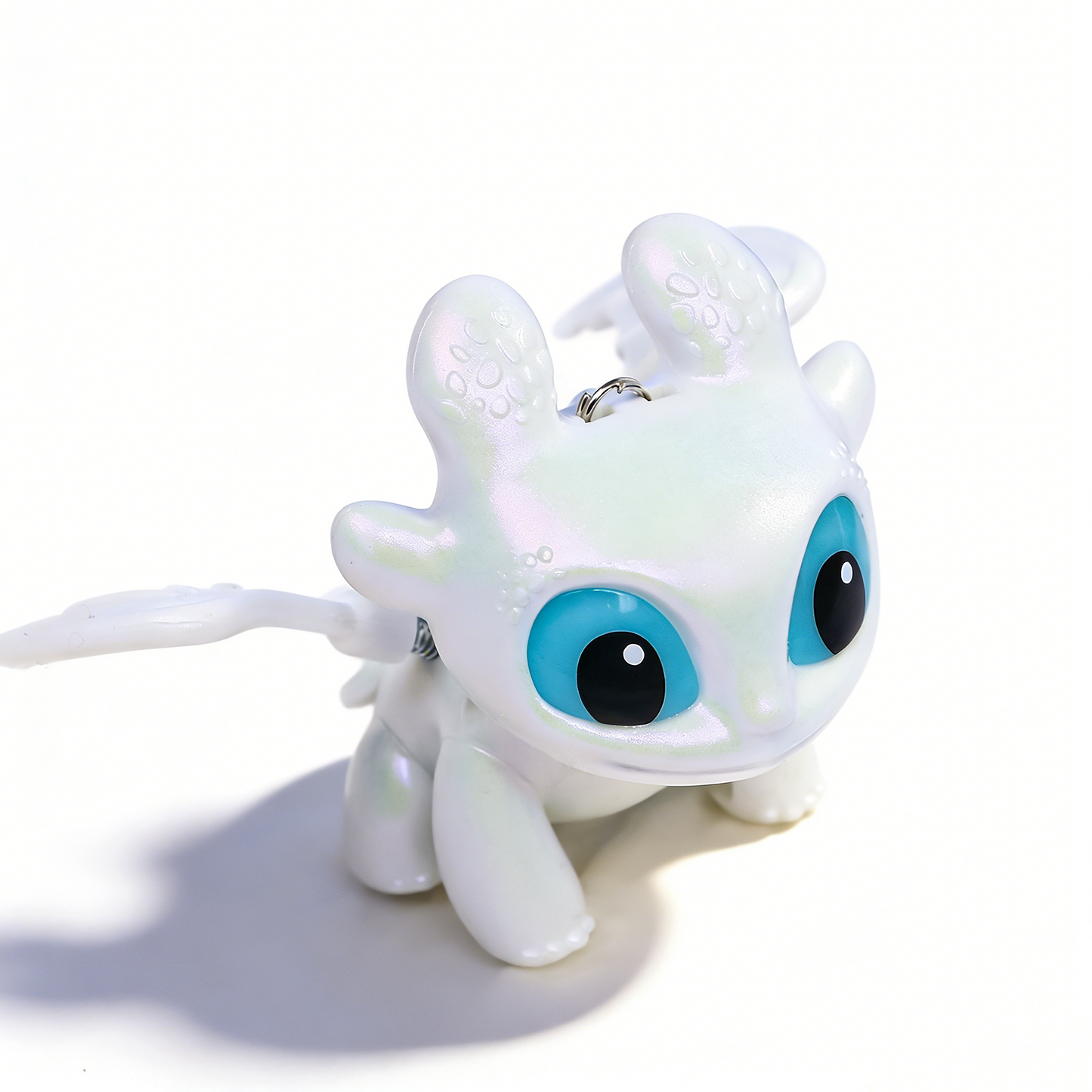 Officially Licensed How to Train Your Dragon Light Fury Keychain with Movable Wings